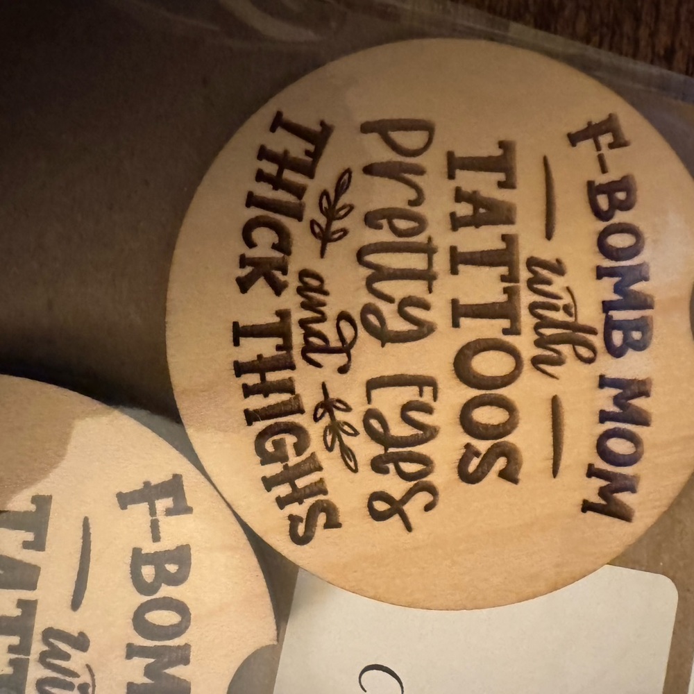 F-Bomb Mom Coaster Set - Tan